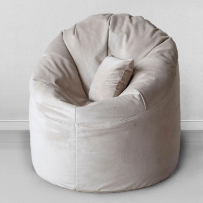 Кресло-мешок Лаунж, размер ХXXХL, мебельный велюр, латте