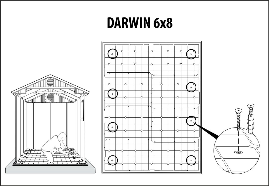 Сарай Дарвин 6х8 (Darwin 6x8), серый