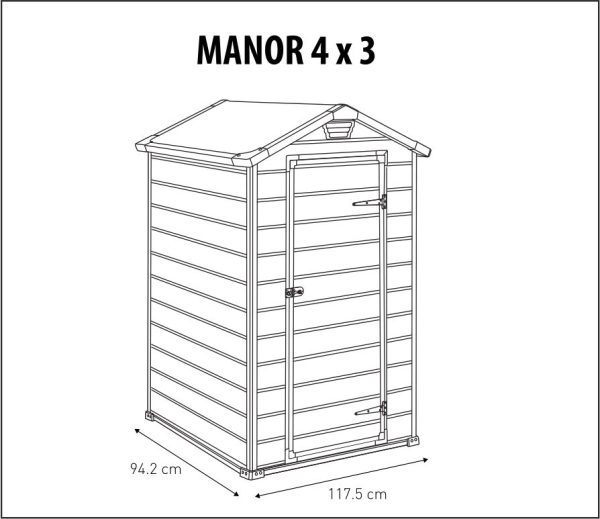 Сарай "Манор 4х3" (размеры 117 х 94 см)