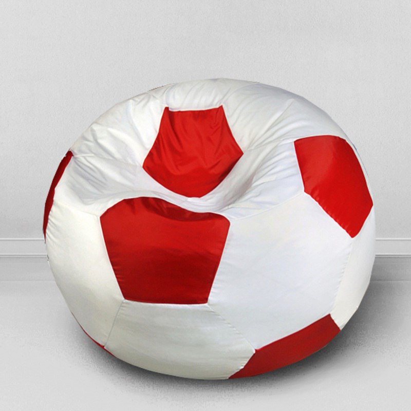 Кресло-мешок Мяч, оксфорд, Красно-белый