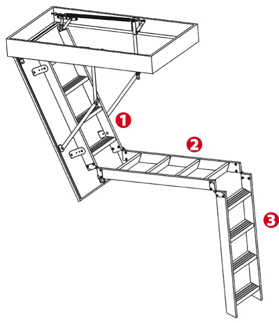 Чердачная складная лестница OMAN Prima 60×120 см, h-280 см