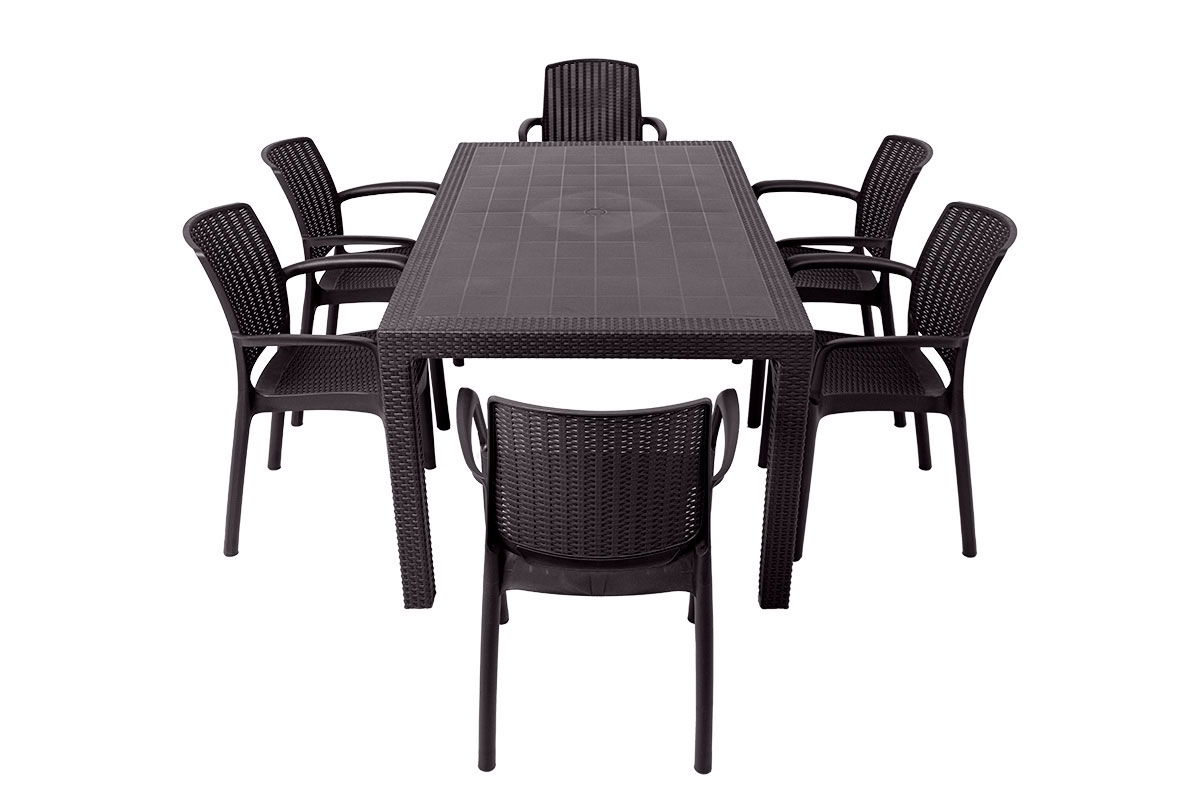 Комплект мебели Barcelona Set, венге (6 стульев Jersey венге/1 стол Fiji венге)