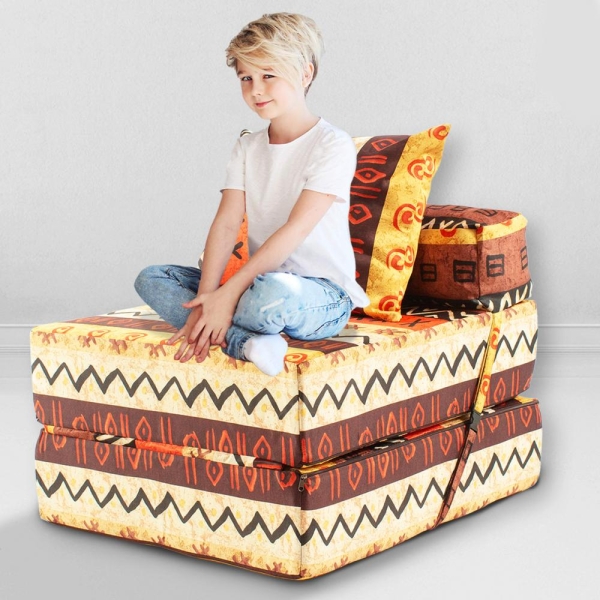 Бескаркасное кресло-кровать, мебельный хлопок, Африка
