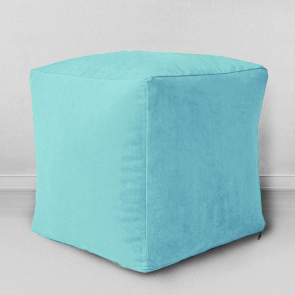 Пуфик мешок Кубик Ментол, мебельная ткань