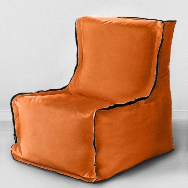 Бескаркасное кресло Лофт, мебельный велюр, лиса