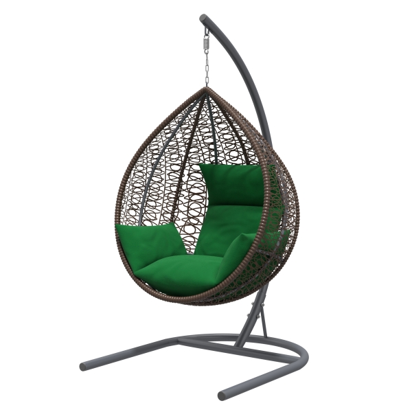 Кресло подвесное Бароло коричневый / м/э зеленый