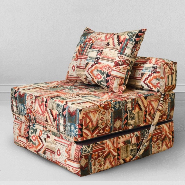 Бескаркасное кресло-кровать, мебельный велюр, Наска Лето