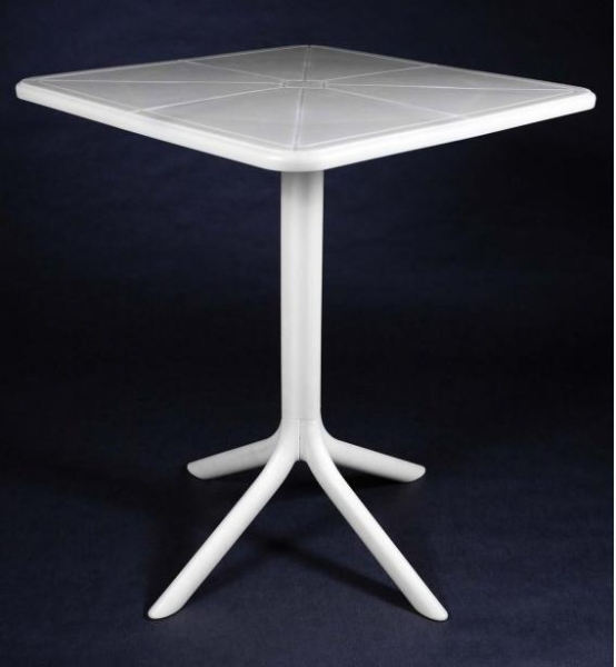 Пластиковый стол для кафе «PL Siesta квадратный» белый