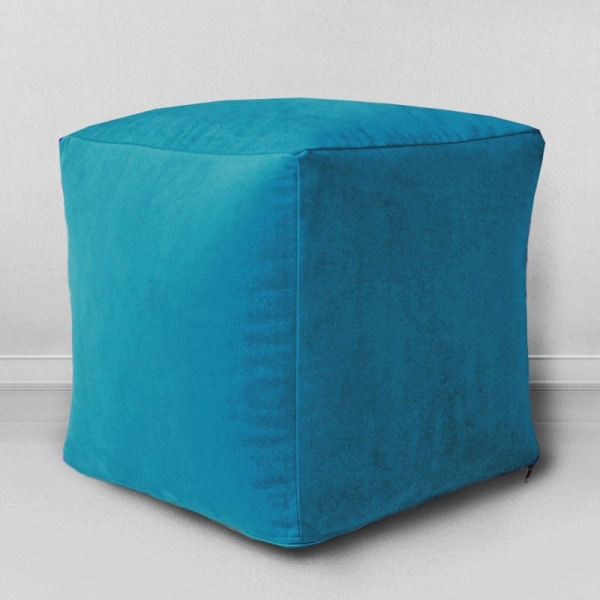 Пуфик мешок Кубик Бирюза, мебельная ткань