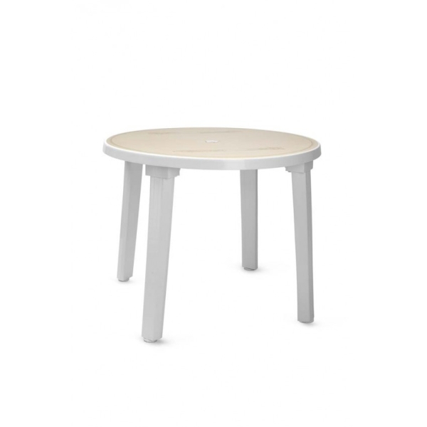 Пластиковый стол «PL круглый с рисунком» белый