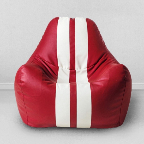 Кресло мешок Спортбэг Красный, экокожа