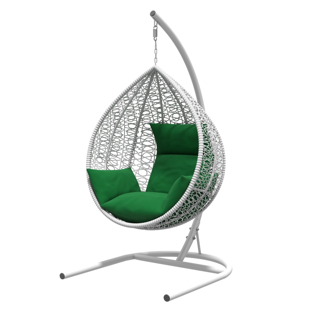 Кресло подвесное Бароло белый / м/э зеленый