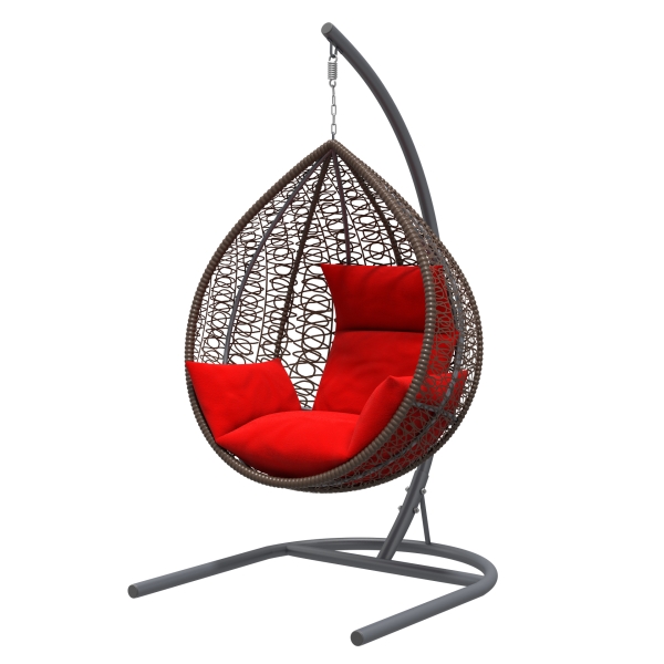 Кресло подвесное Бароло коричневый / м/э красный