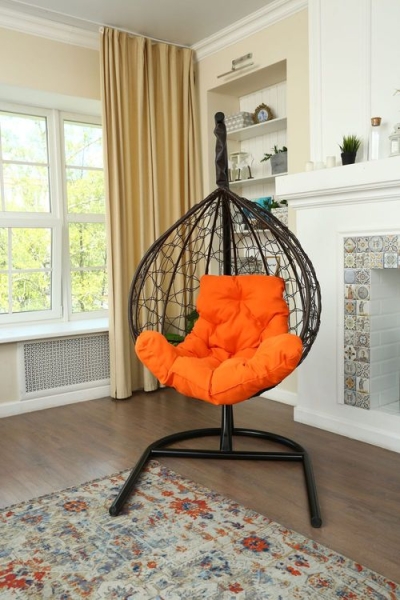 Кресло подвесное Бароло коричневый / м/э оранжевый