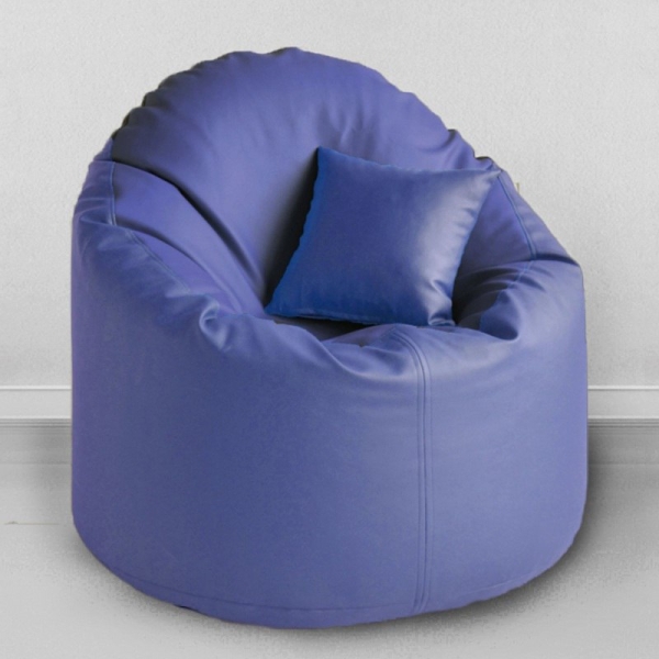 Кресло-мешок Лаунж, экокожа, синий