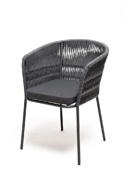 "Бордо" (колос) плетеный стул из роупа (веревки), стальной каркас